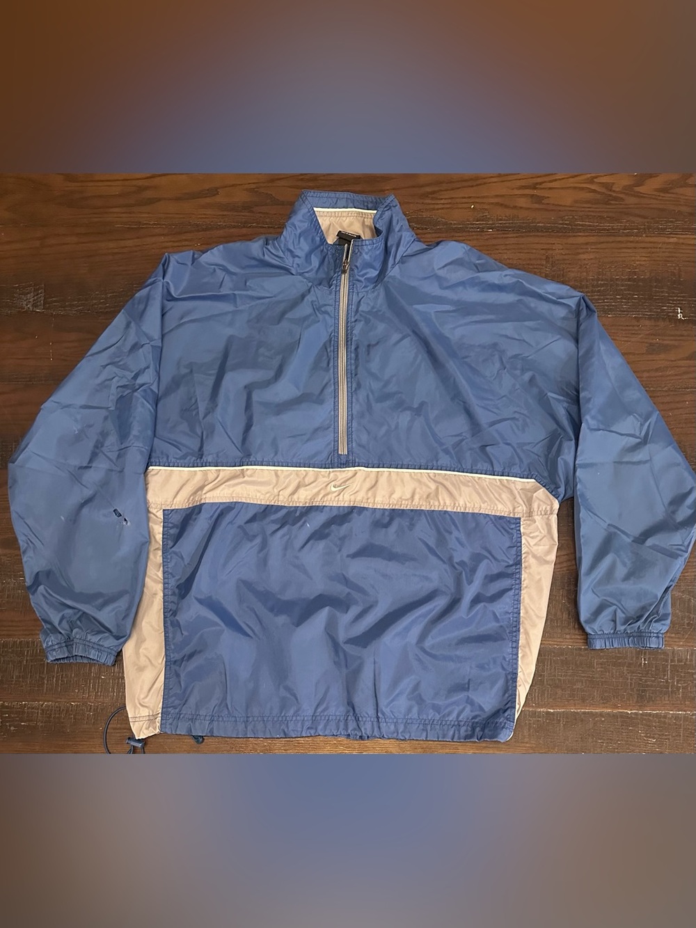 Nike 90s Vintage Anorak Windbreaker Quarter Zip Blue Size XL